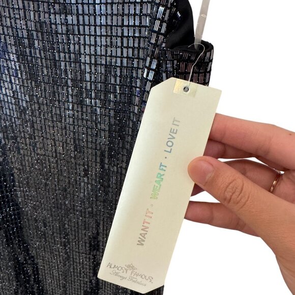 Almost Famous black strappy bodycon cocktail dress size US XL - Picture 7 of 8